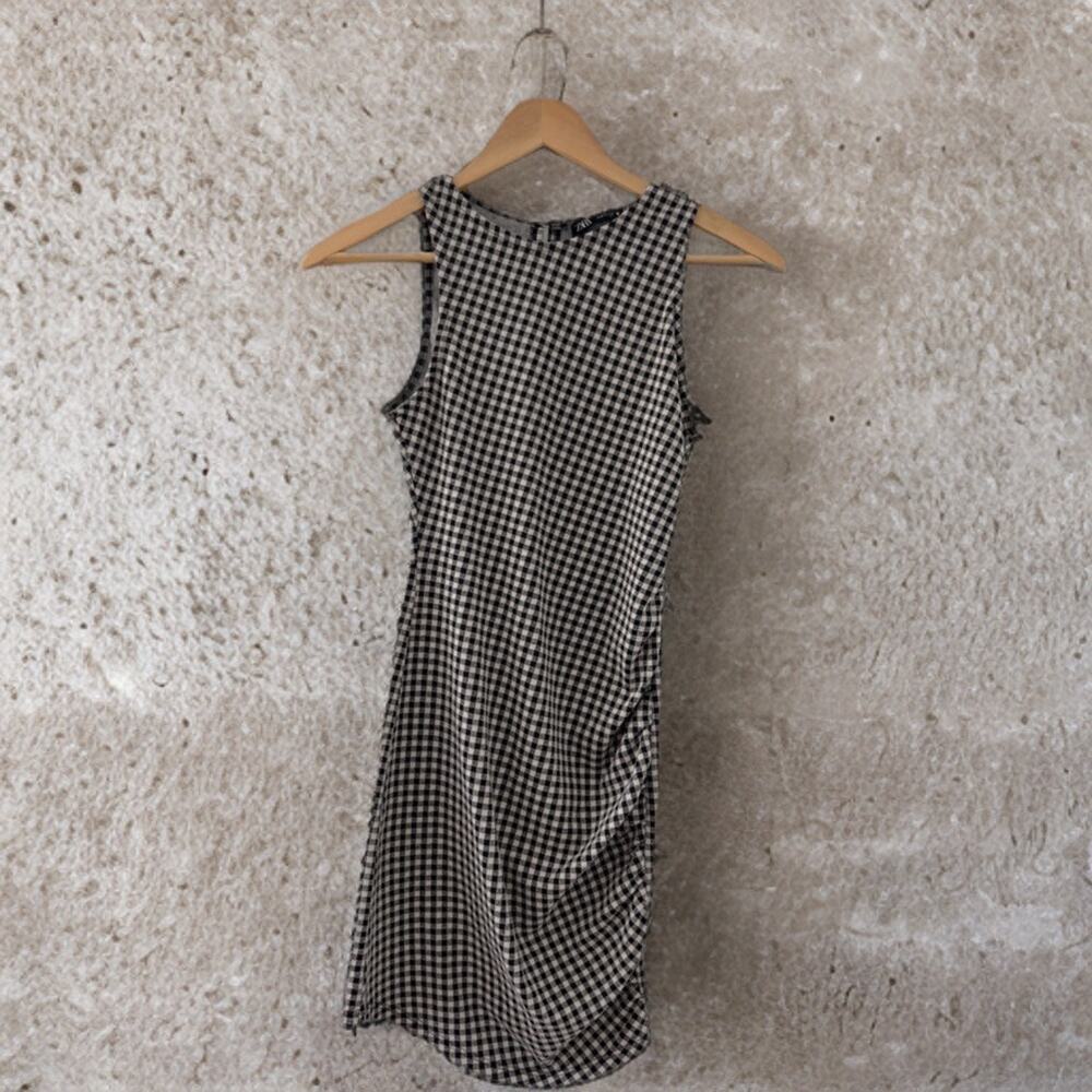 Zara Gingham Checkered Dress Size S, EUC, Women's Summer Dress, Casual Picnic